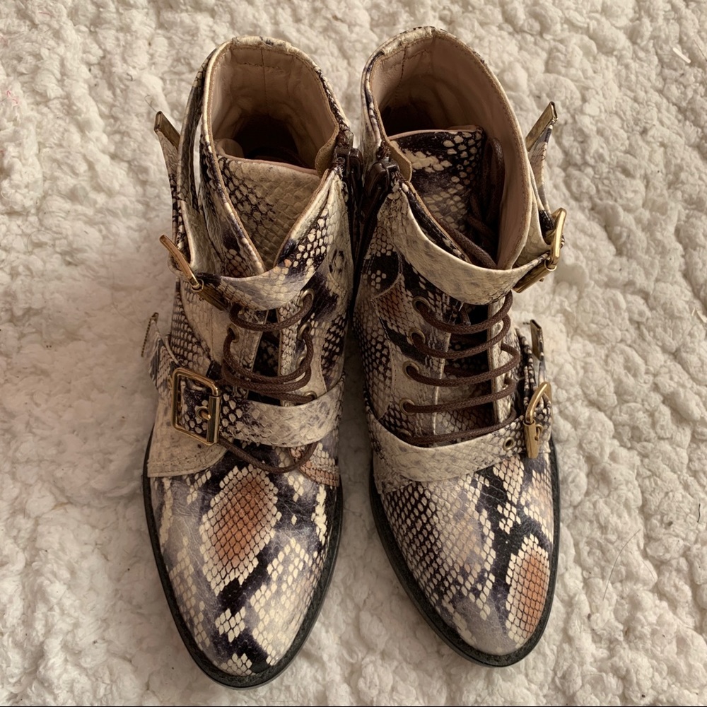 GORGEOUS CHLOE Kids Snake Skin LEATHER Boots